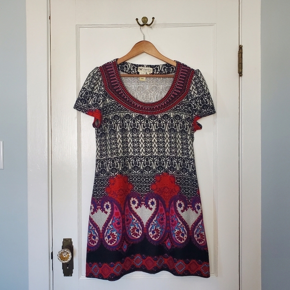 Papillon Sweater Dress – Size XL – Black/Grey/Crimson - Picture 1 of 5